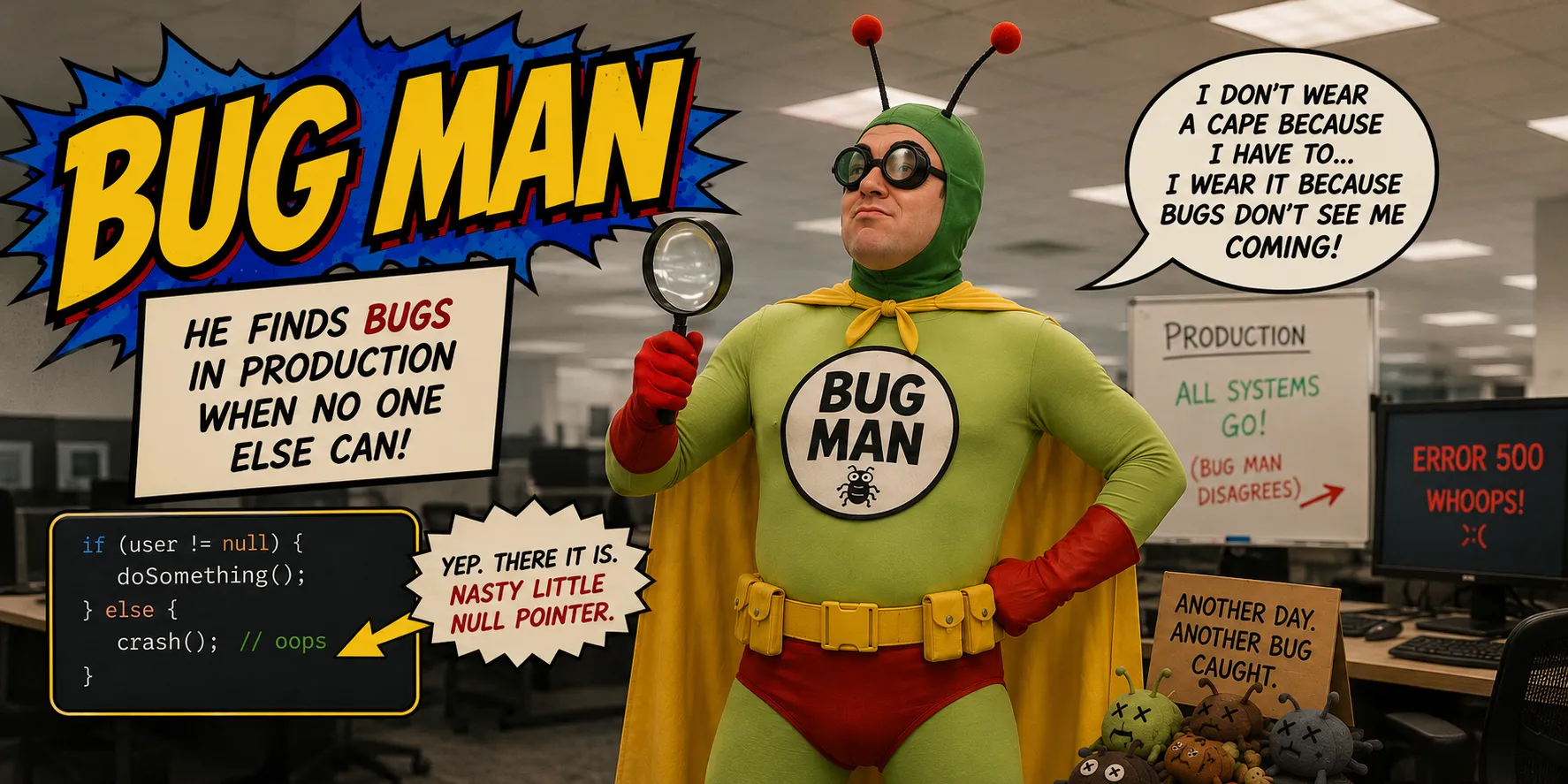 Bug Man — he finds bugs in production when no one else can